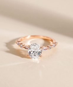 EAMTI 925 Sterling Silver Ring Oval Cut Cubic Zirconia Engagement Rings Solitaire Halo Promise Ring For Women Size 3-13