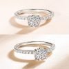 EAMTI 1.2 CT Moissanite Rings 925 Sterling Silver Engagement Rings for Women Round Cut Promise Wedding Rings Stunning Wedding Bands for Women Size 3-11