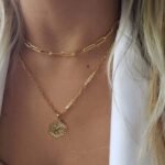 M MOOHAM Dainty Layered Initial Necklaces for Women Trendy, 14K Real Gold Plated Paperclip Chain Necklace Cute Hexagon Letter Pendant Initial Choker Necklace Gold Layered Necklaces for Women - Image 7
