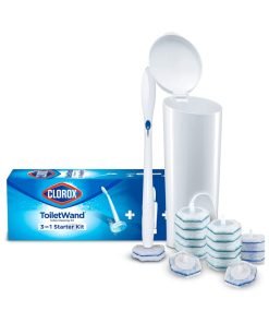 Clorox ToiletWand Disposable Toilet Cleaning Kit, Toilet Brush, Toilet and Bathroom Cleaning System with Storage Caddy and 16 Disinfecting ToiletWand Refill Heads (Package May Vary)