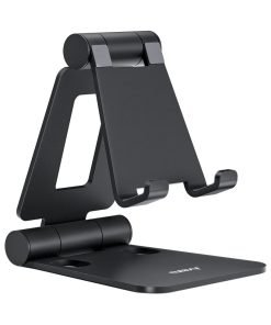 Nulaxy A4 Cell Phone Stand, Fully Foldable, Adjustable Desktop Phone Holder Cradle Dock Compatible with Phone 11 Pro Xs Xs Max Xr X 8, iPad Mini, Nintendo Switch, Tablets (7-10″), All Phones