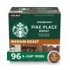 Starbucks K-Cup Coffee Pods—Medium Roast Coffee—Pike Place Roast for Keurig Brewers—100% Arabica—4 boxes (96 pods total)