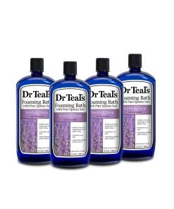 Dr Teal's Foaming Bath with Pure Epsom Salt, Soothe & Sleep with Lavender, 34 fl oz (Pack of 4)