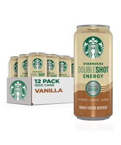 Starbucks RTD Energy Drink, Doubleshot Energy Drink, Coffee, Guarana, Vitamin B, Ginseng, 15 oz Cans (12 Pack)