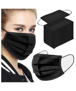 100PCS 3 Ply Black Disposable Face Mask Filter Protection Face Masks