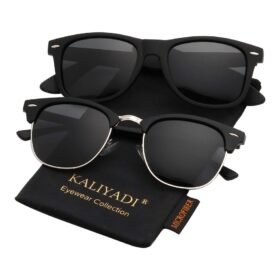 KALIYADI Polarized Sunglasses for Men and Women Semi-Rimless Frame Driving Sun glasses UV Blocking
