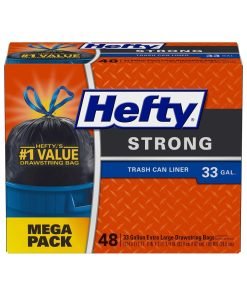Hefty Strong Large Trash Bags, 33 Gallon, 48 Count