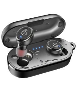 TOZO T10 Bluetooth 5.3 Wireless Earbuds with Wireless Charging Case IPX8 Waterproof Stereo Headphones in Ear Built in Mic Headset Premium Sound with Deep Bass for Sport Black (2022 Upgraded)