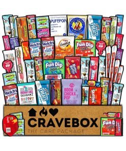 CRAVEBOX Easter Snacks Box Variety Pack Care Package (80 Count) Treats Gift Basket Boxes Pack Adults Kids Grandkids Guys Girls Women Men Boyfriend Candy Birthday Cookies Chips Teenage Mix College Student Food Sampler Office