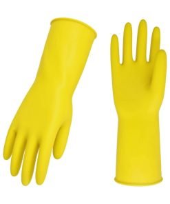 Vgo… 10-Pairs Reusable Household Gloves, Rubber Dishwashing gloves, Extra Thickness, Long Sleeves, Kitchen Cleaning, Working, Painting, Gardening, Pet Care (Size M, Yellow, HH4601)