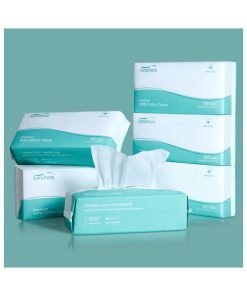 Saraflora 100% Cotton Facial Tissue, Soft Dry Wipe 6 Pack Size 7.9×7.9 inches, Use for Sensitive Skin Disposable Face Towel and Baby Washcloths, Makeup Wipes, Disposable Cleansing Cloths（600 Count ）