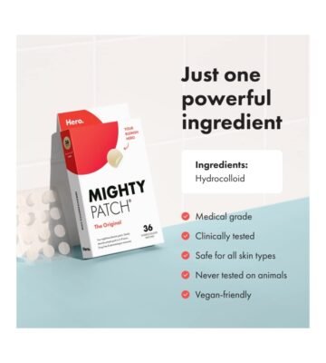 Mighty Patch Original from Hero Cosmetics – Hydrocolloid Acne Pimple Patch for Covering Zits and Blemishes, Spot Stickers for Face and Skin, Vegan-friendly and Not Tested on Animals (36 Count) - Image 5