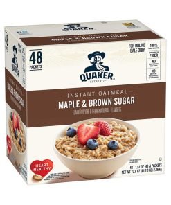 Quaker Instant Oatmeal, Maple & Brown Sugar, Individual Packets, 1.51 Ounce (Pack of 48)