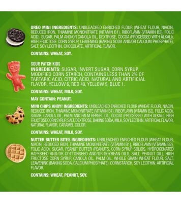 OREO Mini Cookies, CHIPS AHOY Mini Cookies, SOUR PATCH KIDS Candy & Nutter Butter Bites Cookies & Candy Variety Pack, 32 Snack Packs - Image 6