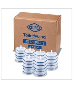 Clorox Toilet Wand Disinfecting Refills, Toilet and Bathroom Cleaning, Toilet Brush Heads, Disposable Wand Heads, Blue Original, 30 Count