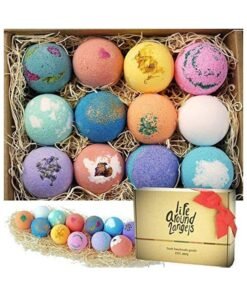 LifeAround2Angels Bath Bombs Gift Set 12 USA made Fizzies, Shea & Coco Butter Dry Skin Moisturize, Perfect for Bubble & Spa Bath. Handmade Birthday Mothers day Gifts idea For Her/Him, wife, girlfriend