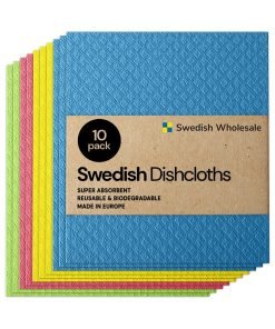 Swedish Wholesale Swedish Dish Cloths – 10 Pack Reusable, Absorbent Hand Towels for Kitchen, Counters & Washing Dishes – Cellulose Sponge Cloth – Eco Friendly Gifts – Assorted