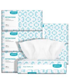 Winner Soft Dry Wipe, Made of Cotton Only, 600 Count Unscented Cotton Tissues for Sensitive Skin OEKO-Tex Safety Certified Chemical-free 10 Times Absorbent Baby Wipes