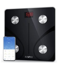 RENPHO Smart Scale for Body Weight, Digital Bathroom Scale BMI Weighing Bluetooth Body Fat Scale, Body Composition Monitor Health Analyzer with Smartphone App, 400 lbs – Black Elis 1