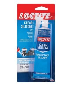 Henkel 908570 2.7 oz Tub Clear Silicone Waterproof Sealant, Single Tube