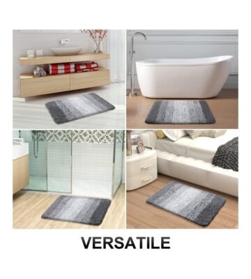OLANLY Luxury Rug, Extra Soft and Absorbent Microfiber Rugs, Non-Slip Plush Shaggy Bath Carpet, Machine Wash Dry, Bath Mats for Bathroom Floor, Tub and Shower, 24×16, Grey - Image 6