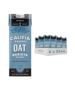 Califia Farms – Oat Barista Blend Oat Milk, 32 Oz (Pack of 6), Shelf Stable, Dairy Free, Plant Based, Vegan, Gluten Free, Non GMO, High Calcium, Milk Frother, Creamer, Oatmilk