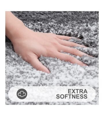 OLANLY Luxury Rug, Extra Soft and Absorbent Microfiber Rugs, Non-Slip Plush Shaggy Bath Carpet, Machine Wash Dry, Bath Mats for Bathroom Floor, Tub and Shower, 24×16, Grey - Image 2