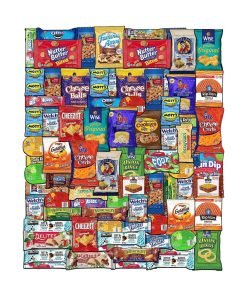 BLUE RIBBON Fathers Day Snack Box Care Package Variety Pack (90 Count) Ultimate Sampler Mixed Bars Cookies Chips Candy Snacks Box for Office Schools Friends Family College Students Women Men Adult Kid Teens Fathers Day Gift Basket