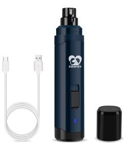 Casfuy Dog Nail Grinder Upgraded – Professional 2-Speed Electric Rechargeable Pet Nail Trimmer Painless Paws Grooming & Smoothing for Small Medium Large Dogs & Cats (Dark Blue)