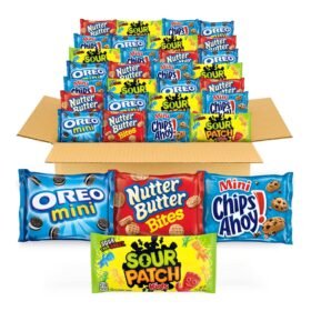 OREO Mini Cookies, CHIPS AHOY Mini Cookies, SOUR PATCH KIDS Candy & Nutter Butter Bites Cookies & Candy Variety Pack, 32 Snack Packs