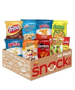 Tasty Snacks Variety Pack, Frito-Lay Chips, Nuts, Cookies and Quaker Chewy Bars, 40 Count