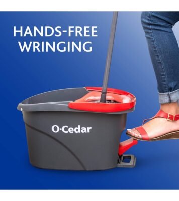O-Cedar Easywring Microfiber Spin Mop & Bucket Floor Cleaning System with 4 Extra Refills - Image 3