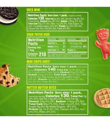 OREO Mini Cookies, CHIPS AHOY Mini Cookies, SOUR PATCH KIDS Candy & Nutter Butter Bites Cookies & Candy Variety Pack, 32 Snack Packs - Image 5