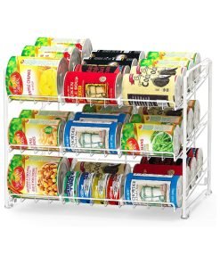 SimpleHouseware Stackable Can Rack Organizer, White