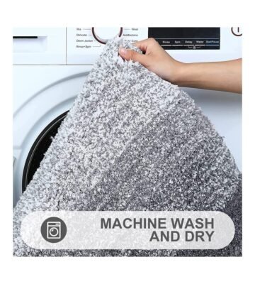 OLANLY Luxury Rug, Extra Soft and Absorbent Microfiber Rugs, Non-Slip Plush Shaggy Bath Carpet, Machine Wash Dry, Bath Mats for Bathroom Floor, Tub and Shower, 24×16, Grey - Image 5