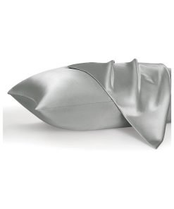 Bedsure Satin Pillowcase for Hair and Skin Queen – Silver Grey Silk Pillowcase 2 Pack 20×30 Inches – Satin Pillow Cases Set of 2 with Envelope Closure, Gifts for Women Men