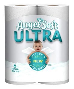Angel Soft® Ultra Toilet Paper, 6 Mega Rolls, 2-Ply Bath Tissue