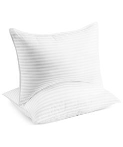 Beckham Hotel Collection Bed Pillows King Size Set of 2 – Down Alternative Bedding Gel Cooling Big Pillow for Back, Stomach or Side Sleepers