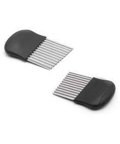 Potato Carrot Vegetable Crinkle Wavy Chopper Cutter Blade French Fry Slicer Easy Quick Kitchen Tool Knife Stainless Steel Blade 2 Packs/Set