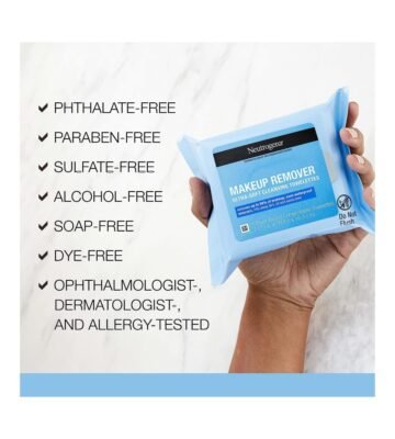 Neutrogena Cleansing Fragrance Free Makeup Remover Face Wipes, Cleansing Facial Towelettes for Waterproof Makeup, Alcohol-Free, Unscented, 100% Plant-Based Fibers, Twin Pack, 2 x 25 ct - Image 6