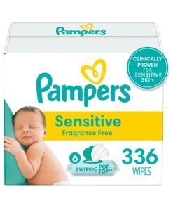 Choose your count – Baby Wipes, Pampers Sensitive Water Based Baby Diaper Wipes, Hypoallergenic and Unscented, 6 Pop-Top Packs, 336 Total Wipes (Packaging May Vary)