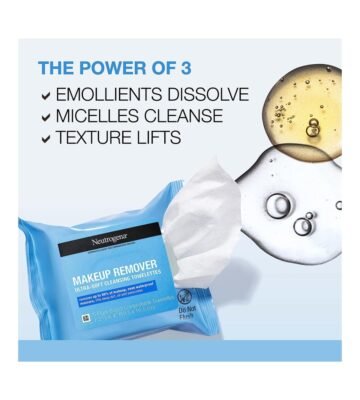 Neutrogena Cleansing Fragrance Free Makeup Remover Face Wipes, Cleansing Facial Towelettes for Waterproof Makeup, Alcohol-Free, Unscented, 100% Plant-Based Fibers, Twin Pack, 2 x 25 ct - Image 3