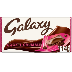 Galaxy Cookie Crumble Milk Chocolate Bar, Chocolate Gift, Movie Night Snacks, Sharing Bar, 114g
