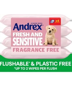 Andrex Fresh & Sensitive Flushable Moist Toilet Tissue Wipes Quad Pack 4x30