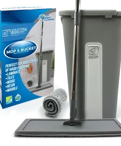 [Free Shipping]2024 New Magic Wash & Dry Flat Mop and Bucket Set + Magic Flat Mop Refill - Pack of 2 + Static Mop Refill Microfibre Mop Head - Pack of 4