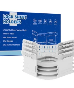 Easy-Install Bed Sheet Grippers - Secure & Tight Fit, Enhanced Clip Design for All Mattress Sizes, Non-Woven Fabric, Gray